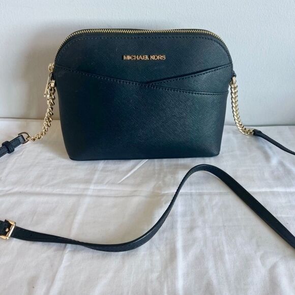 MICHAEL KORS Black Selma Raven Dome Jet Set Chain Crossbody Shoulder Bag - Picture 1 of 16